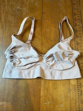 SKIMS L/XL Nude Seamless Sculpt Bralette Ruching